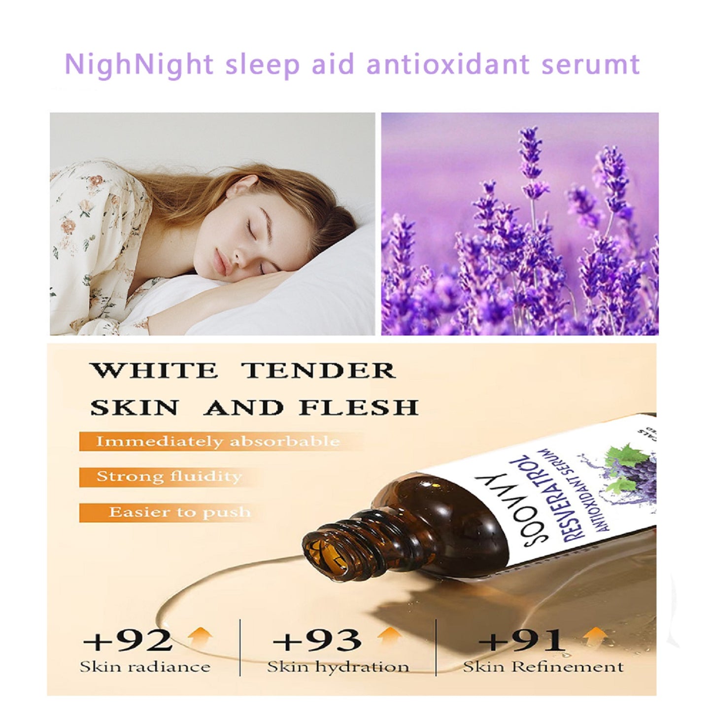SOOVVY Natural Sleep Serum Grape Seed Magnesium & Lavender Oil ,Deep Hydration • Calming Sleep Aid • Skin Barrier Repair ,Korean Skincare, 1 fl oz