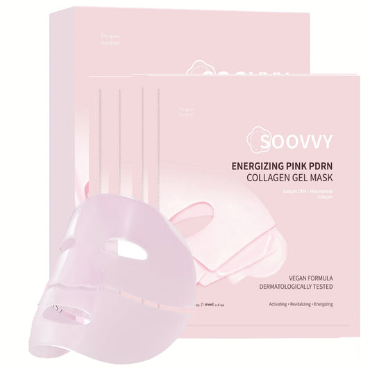 SOOVVY PDRN Pink Collagen Jelly Gel Mask，32g, 4ea
