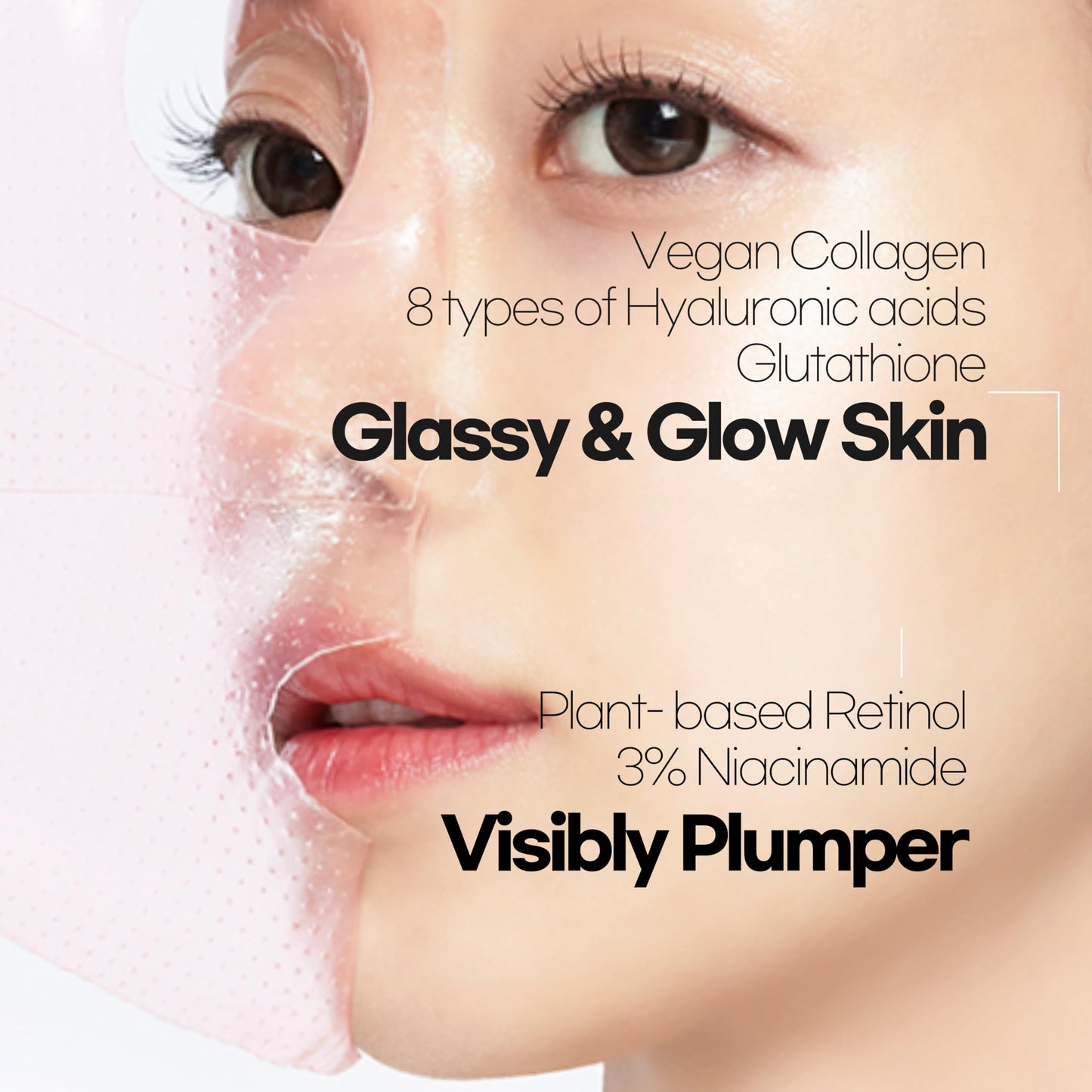 SOOVVY Bio-Collagen Real Deep Mask,PDRN Overnight Moisturizing Face Mask for Glow and Dewy Skin,Original Hydrating Vegan Collagen Face Mask,Korean Skincare,4ea