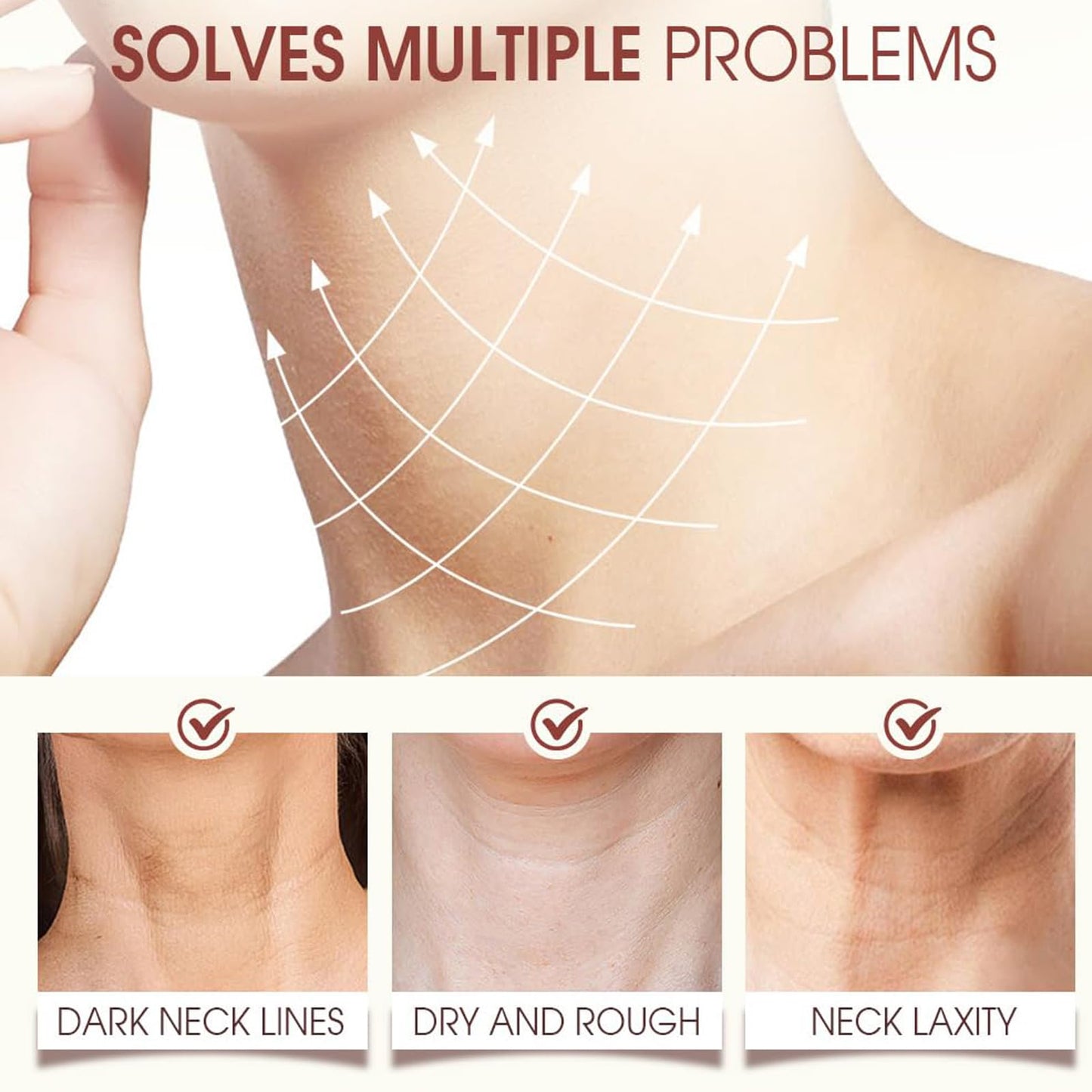 SOOVVY AH-8 Firming Neck Cream for Crepey Skin Body Care Comfort, Upgrade Neck Firming Cream with Roller, Moisturizing, Tightening Lotions Cosmetic Skin Body Care Repair,4.23 oz